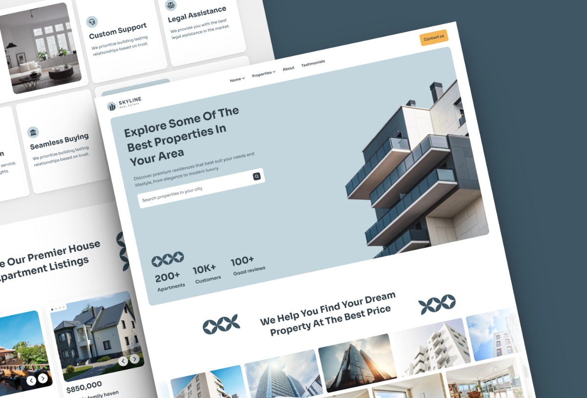 Skyline: Framer-Based Real Estate Template Preview Image 1