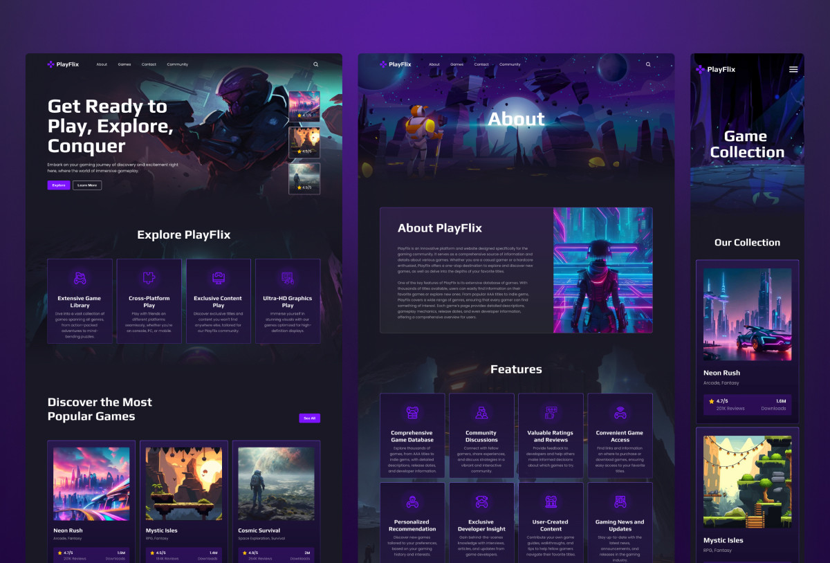 PlayFlix - Game Directory Framer Template Preview Image 1