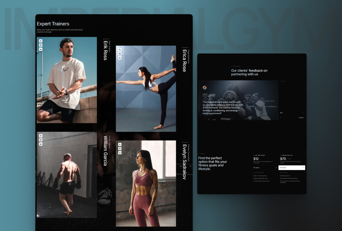 ImperialGym - Fitness Framer Website Template Preview Image 2