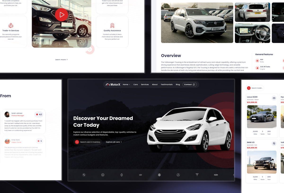 MotorX: Car Dealership Framer Template Preview Image 2