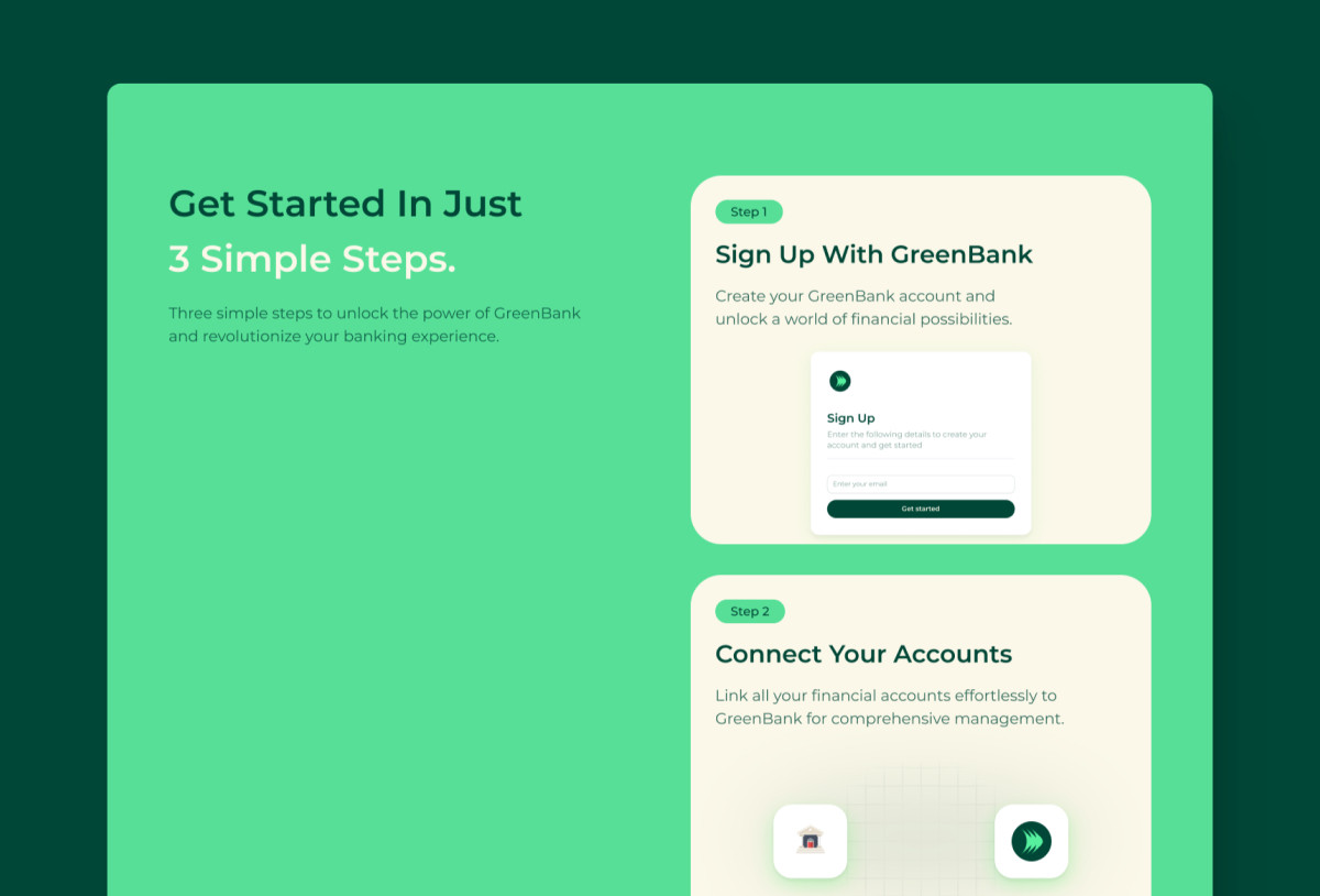 Green Bank - App Landing Page Preview Image 2