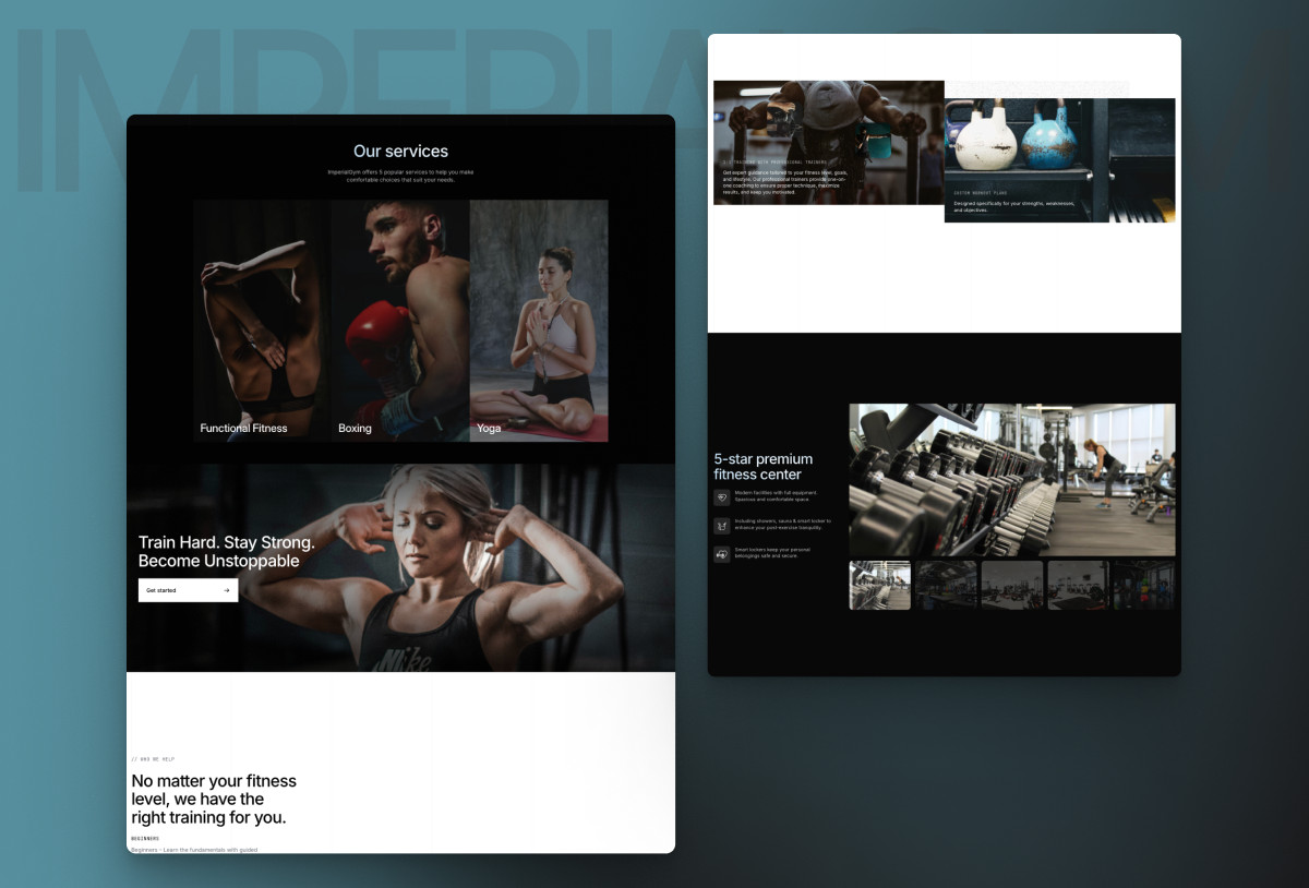 ImperialGym - Fitness Framer Website Template Preview Image 3